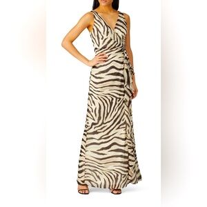 Zebra Ruffle Gown (size 6)
